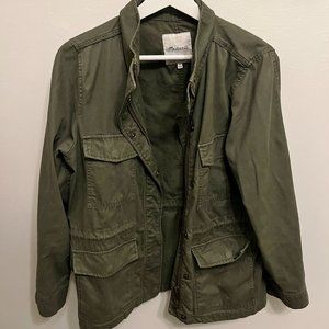 Madewell Olive 100% cotton military lightweight spring jacket women’s size S